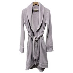 Ugg‎ Robe Women Sz S Duffield Fleece Knit Purple Shawl Collar Long Belted Plush